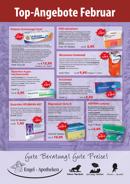 Werbeplakat „Top-Angebote“ der Apotheken mit Sonderpreisen und Slogan unten: „Gute Beratung! Gute Pr