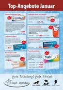 Werbeplakat „Top-Angebote“ der Apotheken mit Sonderpreisen und Slogan unten: „Gute Beratung! Gute Pr