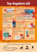 Werbeplakat „Top-Angebote“ der Apotheken mit Sonderpreisen und Slogan unten: „Gute Beratung! Gute Pr