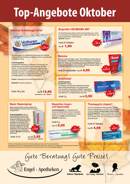 Werbeplakat „Top-Angebote“ der Apotheken mit Sonderpreisen und Slogan unten: „Gute Beratung! Gute Pr